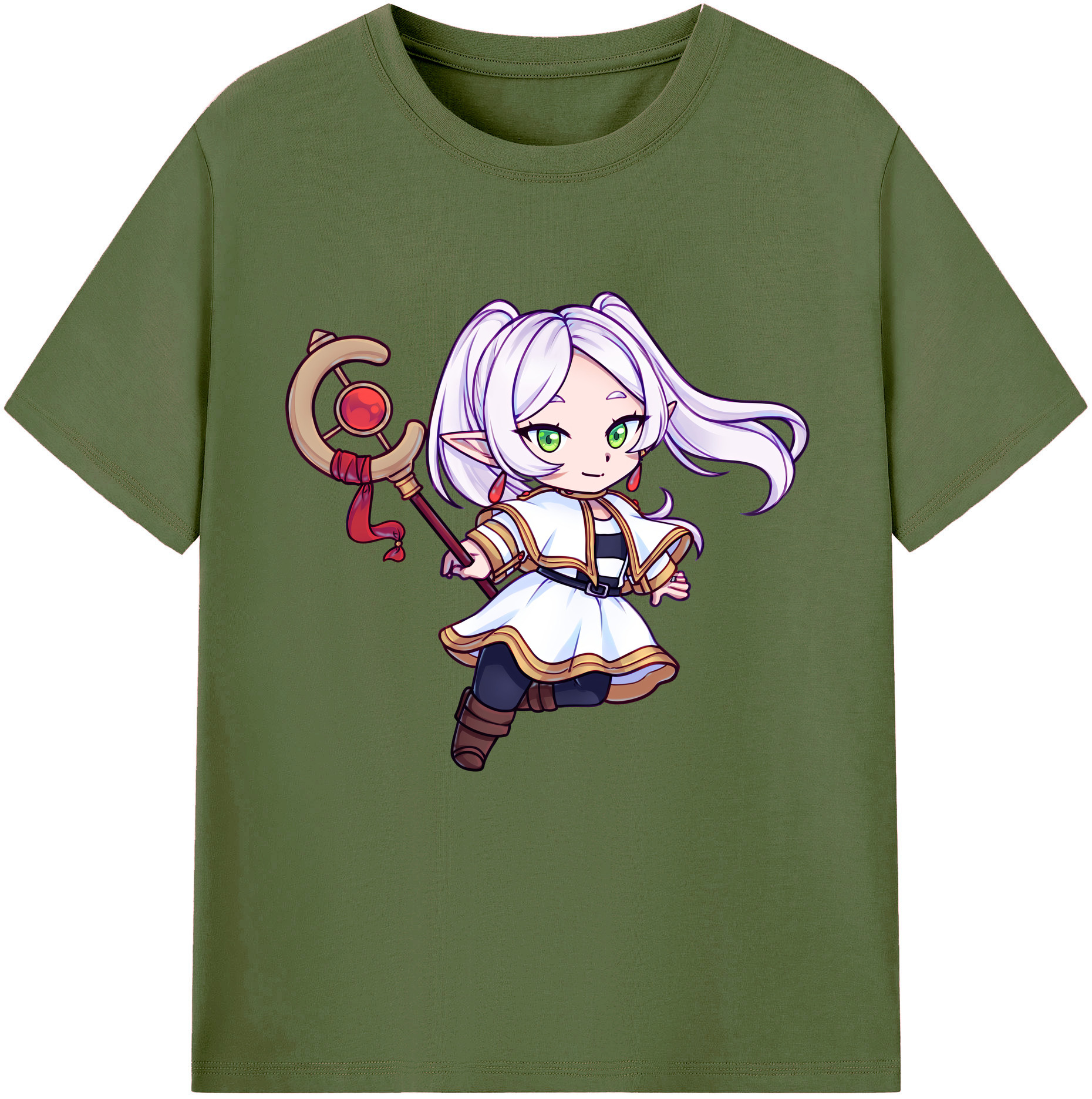 （画像用） 葬送のフリーレン Frieren 綿100％半袖Tシャツ（フロントプリント）